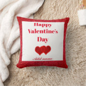 スタイリッシュで名前入りなバレンタインデーのギフトの枕 クッション (ブランケット)