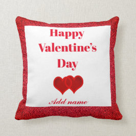 スタイリッシュで名前入りなバレンタインデーのギフトの枕 クッション