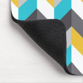 スタイリッシュで幾何学的で青く黄色い灰色パターン マウスパッド (コーナー)