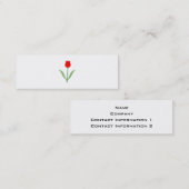 スタイリッシュで明るく赤いチューリップ スキニー名刺 (正面/裏面)