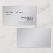 スタイリッシュで明白な灰色のシンプルな専門のモダン 名刺 (正面/裏面)