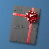 スタイリッシュで男性的なダークグレーの名前とイニシャル ラッピングペーパー