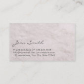 スタイリッシュで白い動物の毛皮の名刺 名刺 (裏面)