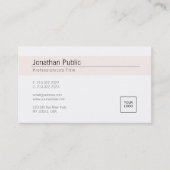 スタイリッシュで白くシンプルで明白なトレンディーはあなたのロゴを加えます 名刺 (正面)