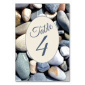スタイリッシュで素朴でカラフルなビーチの小石表4 テーブルナンバー (裏面)