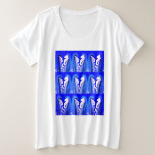 スタイリッシュで美しい夏の青 プラスサイズTシャツ