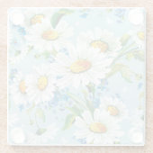 スタイリッシュで美しく明るい花パターン2 ガラスコースター (裏面)