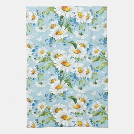 スタイリッシュで美しく明るい花パターン2 キッチンタオル (縦)