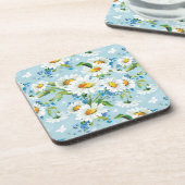 スタイリッシュで美しく明るい花パターン2 コースター (左側)