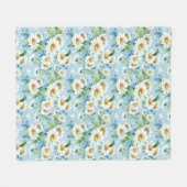 スタイリッシュで美しく明るい花パターン2 フリースブランケット (正面(横))