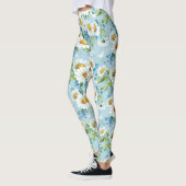 スタイリッシュで美しく明るい花パターン2 レギンス (左)