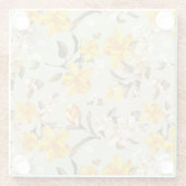 スタイリッシュで美しく明るい花パターン ガラスコースター (裏面)