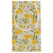 スタイリッシュで美しく明るい花パターン スモールペーパーバッグ (裏面)