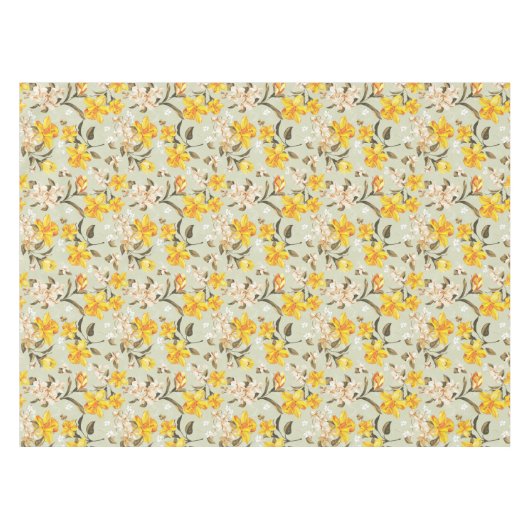 スタイリッシュで美しく明るい花パターン テーブルクロス (正面(横))