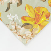 スタイリッシュで美しく明るい花パターン フリースブランケット (角)