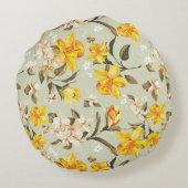 スタイリッシュで美しく明るい花パターン ラウンドクッション (裏面)