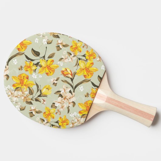 スタイリッシュで美しく明るい花パターン 卓球ラケット (横)