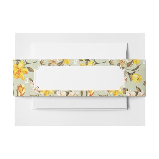 スタイリッシュで美しく明るい花パターン 招待状ベリーバンド (正面例)