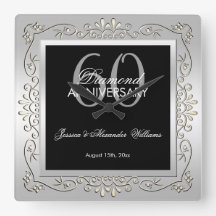 スタイリッシュで装飾的な銀第60の結婚記念日