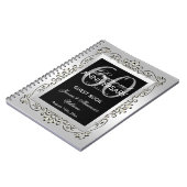 スタイリッシュで装飾的な銀第60の結婚記念日 ノートブック (左側)