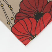 スタイリッシュで赤いケシのフリースブランケット フリースブランケット (角)