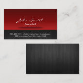 スタイリッシュで赤いステージの会計士の名刺 名刺 (正面/裏面)