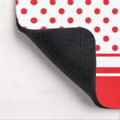 スタイリッシュで赤い水玉模様 マウスパッド (コーナー)