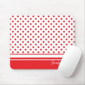 スタイリッシュで赤い水玉模様 マウスパッド (マウス)