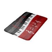 スタイリッシュで赤い白黒のピアノ鍵およびノート バスマット (アングル)
