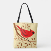 スタイリッシュで赤く基本的なギフト トートバッグ (裏面)