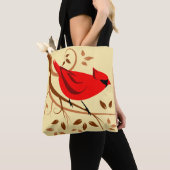 スタイリッシュで赤く基本的なギフト トートバッグ (クローズアップ)