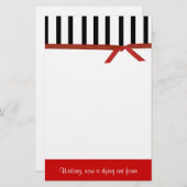 スタイリッシュで赤く、黒く、および白く個人的な文房具 便箋 (正面/裏面)