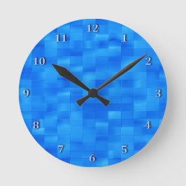 スタイリッシュで青い地下鉄のタイルの浴室の付属品 ラウンド壁時計