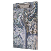 スタイリッシュで青い大理石の効果のオフィスのクリップボード クリップボード (左)