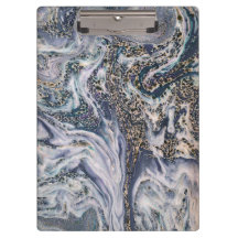 スタイリッシュで青い大理石の効果のオフィスのクリップボード