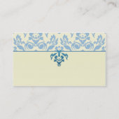 スタイリッシュで青い花の結婚祝い 名刺 (裏面)