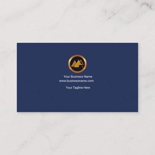 スタイリッシュで青い金ゴールドの家の建築業者 名刺 (裏面)