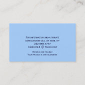 スタイリッシュで青および白い華麗さの名刺 名刺 (裏面)