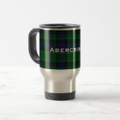 スタイリッシュで青及び緑のAbercrombieのタータンチェック格子縞 トラベルマグ (正面左)