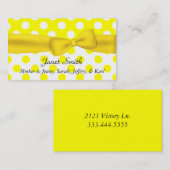 スタイリッシュで黄色および白い水玉模様のお母さんカード コーリングカード (正面/裏面)