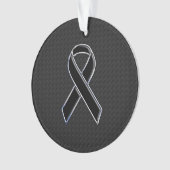 スタイリッシュで黒いリボンの認識度 オーナメント (正面)