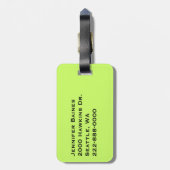 スタイリッシュで黒く及び白い水玉模様の荷物のラベル ラゲッジタグ (裏面縦)