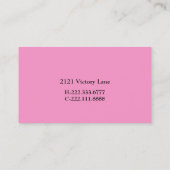 スタイリッシュで黒く、ピンクの花のお母さんカード コーリングカード (裏面)