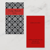 スタイリッシュで黒く、白く、および赤い名刺 名刺 (正面/裏面)