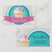 スタイリッシュで、エレガントなカップケーキの名刺 名刺 (正面/裏面)