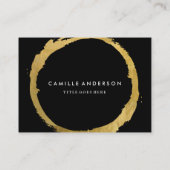 スタイリッシュで、モダンな金ゴールドおよび黒いギフト券 割引カード (裏面)