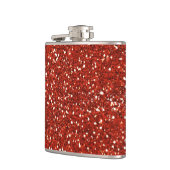 スタイリッシュで   赤いグリッター フラスク (左)