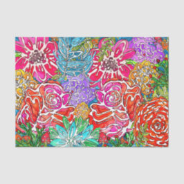 スタイリッシュとカラフルフローラ花ティッシュペーパー 薄葉紙