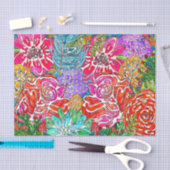 スタイリッシュとカラフルフローラ花ティッシュペーパー 薄葉紙 (クラフト)