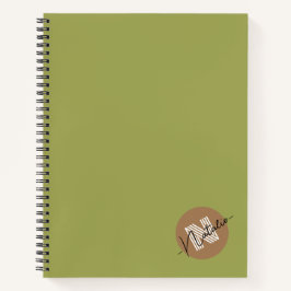 スタイリッシュとシンプルオリーブカラーモノグラムの ノートブック